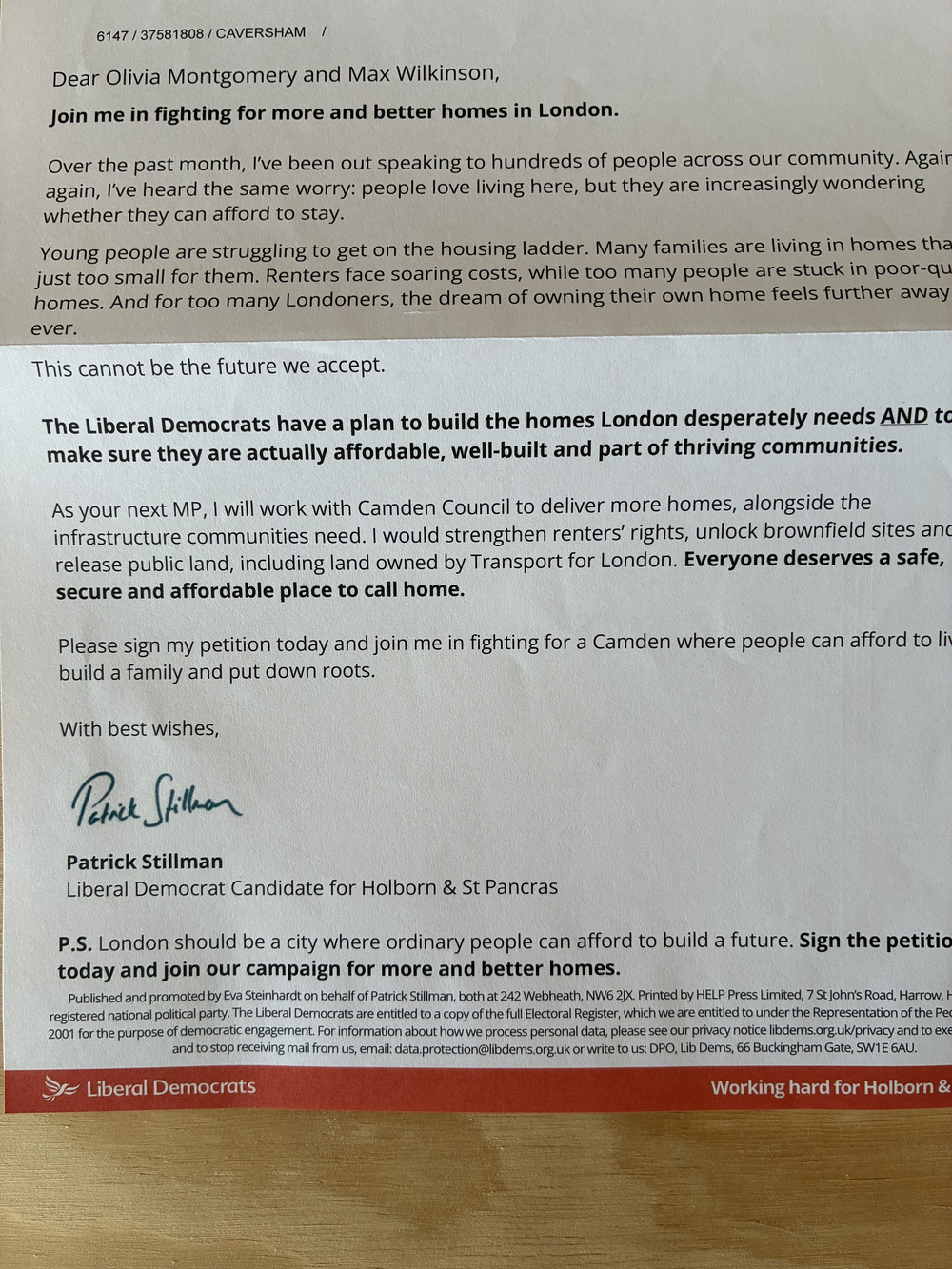 Liberal Democrats leaflet | ElectionLeaflets.org