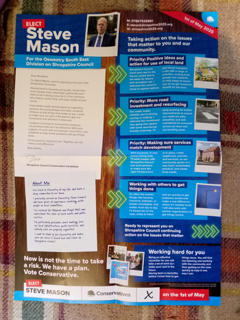 Thumbnail of leaflet from Steve Mason