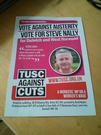 Thumbnail of leaflet from Steve Nally