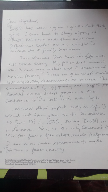 Thumbnail of leaflet from Stephen Roy Williams