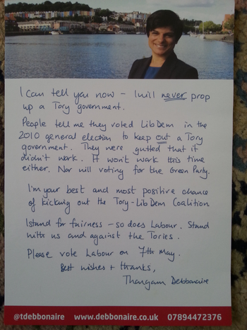 Thumbnail of leaflet from Thangam Debbonaire