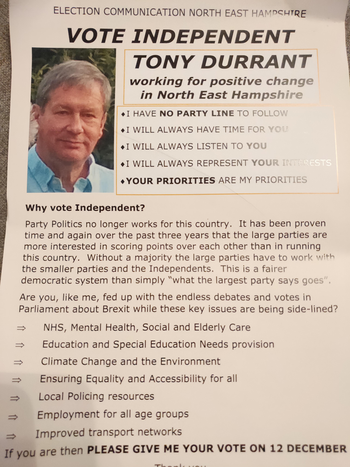 Thumbnail of leaflet from Tony Durrant