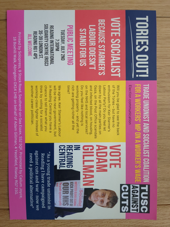 Thumbnail of leaflet from Adam Gillman