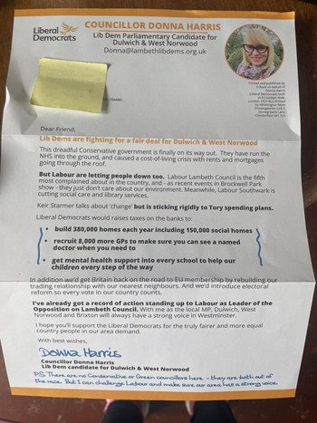 Thumbnail of leaflet from Donna Lynette Harris