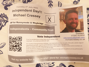 Thumbnail of leaflet from Michael Kenneth Cressey