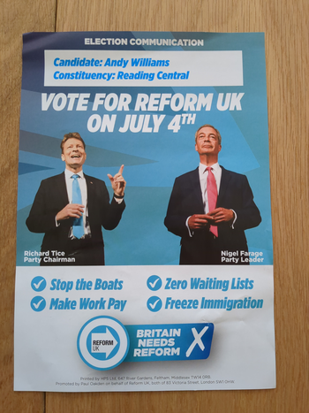 Thumbnail of leaflet from Andrew Williams