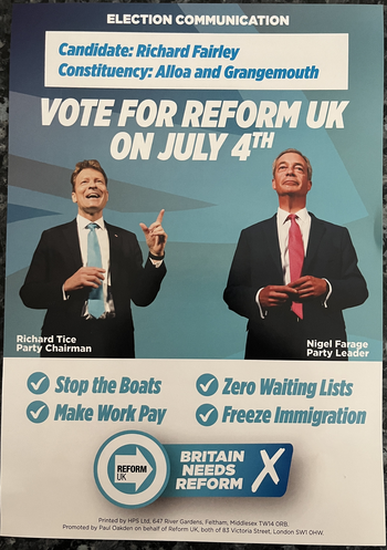 Thumbnail of leaflet from Richard Fairley