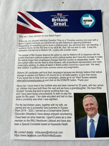 Thumbnail of leaflet from Gary Peter Johnson