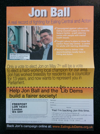 Thumbnail of leaflet from Jon Ball