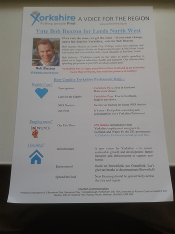 Thumbnail of leaflet from Bob Buxton