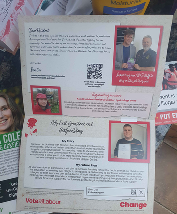 Thumbnail of leaflet from Ben Sebastian Cox