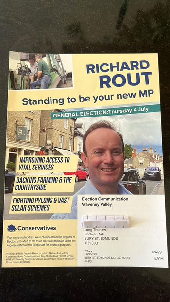 Thumbnail of leaflet from Richard Raydon Rout