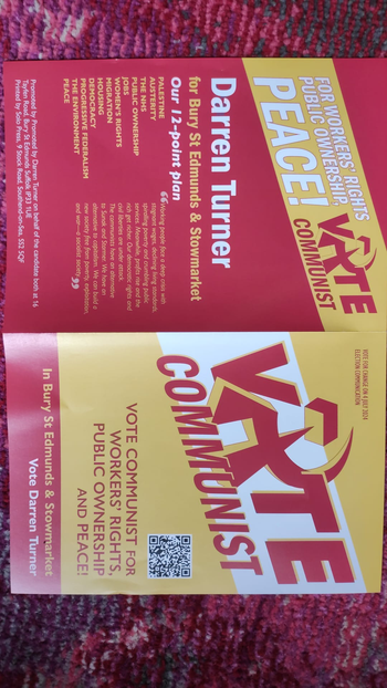 Thumbnail of leaflet from Darren Alan Turner