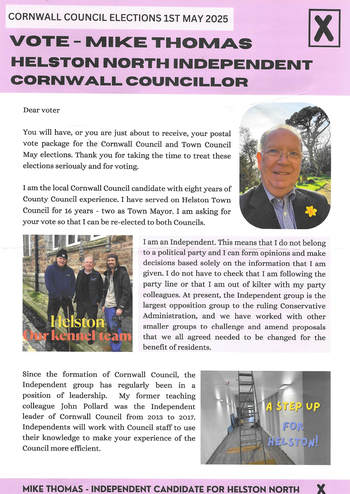 Thumbnail of leaflet from Mike Thomas