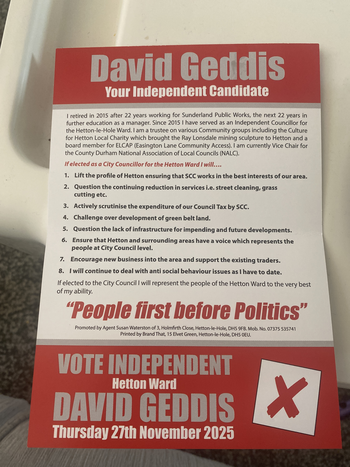 Thumbnail of leaflet from David Geddis