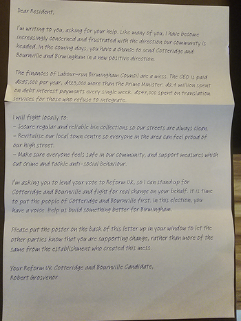 Thumbnail of leaflet from Robert John Grosvenor