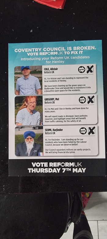 Thumbnail of leaflet from Alistair Cole