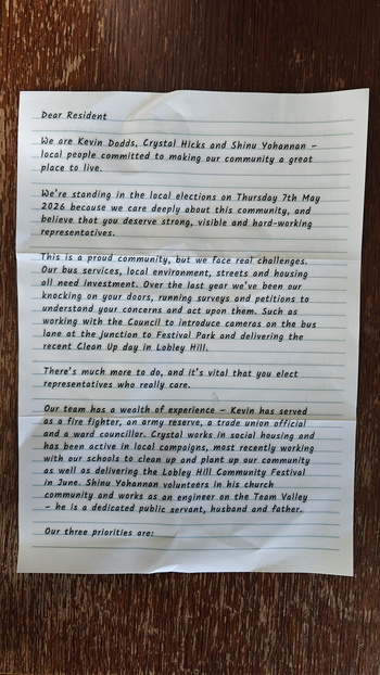 Thumbnail of leaflet from Kevin Michael Dodds