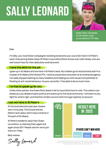 Thumbnail of leaflet from Sally Leonard