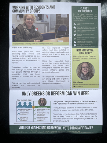 Thumbnail of leaflet from Claire Mary Davies