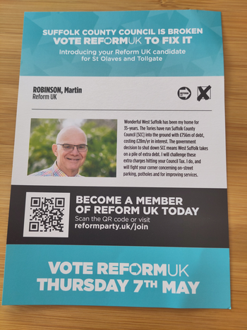 Thumbnail of leaflet from Martin Robinson