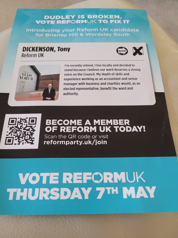 Thumbnail of leaflet from Tony Dickenson