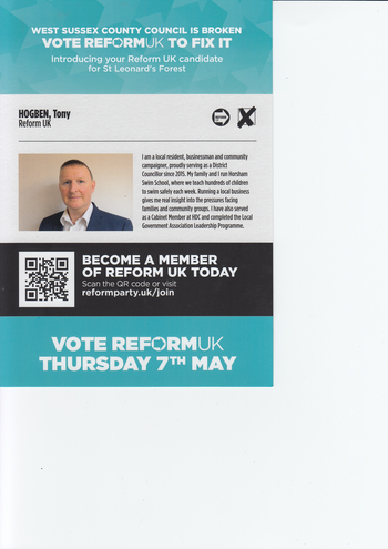 Thumbnail of leaflet from Tony Hogben