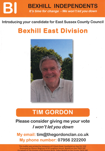 Thumbnail of leaflet from Tim Gordon