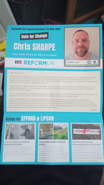 Thumbnail of leaflet from Chris Sharpe