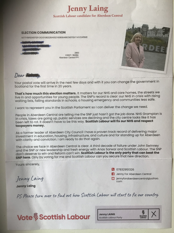 Thumbnail of leaflet from Jenny Laing