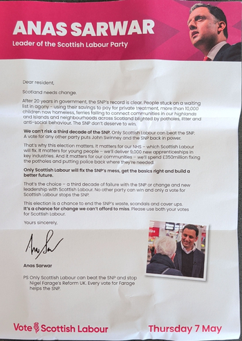 Thumbnail of leaflet from Anas Sarwar