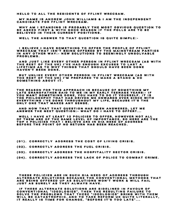 Thumbnail of leaflet from Andrew John Williams