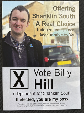 Thumbnail of leaflet from Billy James Richard Hill