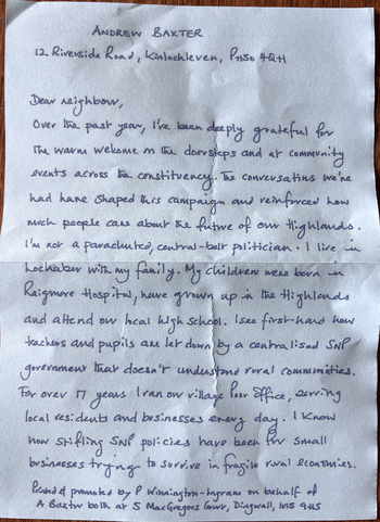 Thumbnail of leaflet from Andrew Phillip Baxter