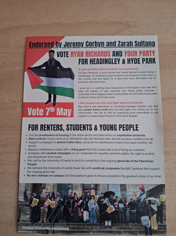 Thumbnail of leaflet from Ryan Richards