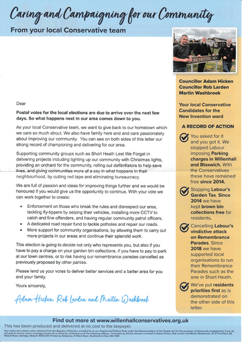 Thumbnail of leaflet from Rob Larden