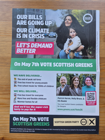 Thumbnail of leaflet from Patrick Harvie