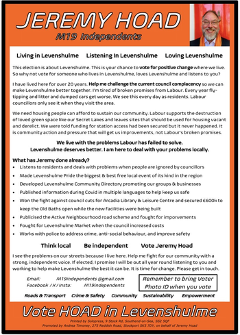 Thumbnail of leaflet from Jeremy Edward Hoad