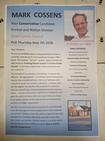 Thumbnail of leaflet from Mark Alan Cossens