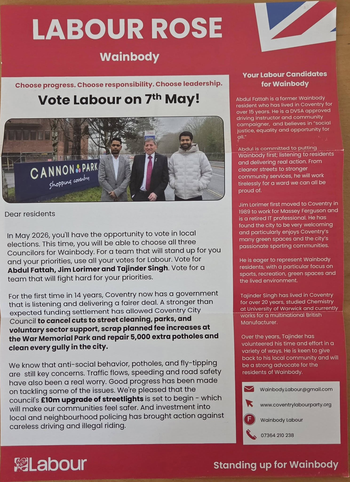 Thumbnail of leaflet from Jim Lorimer