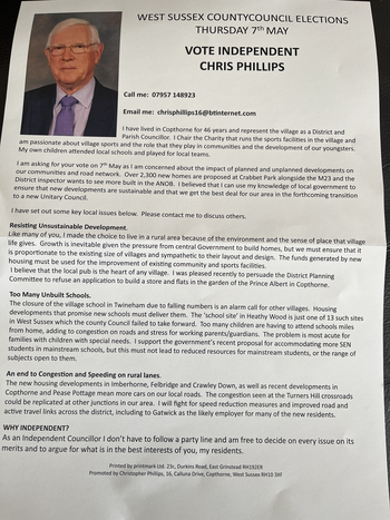 Thumbnail of leaflet from Christopher Thomas Phillips