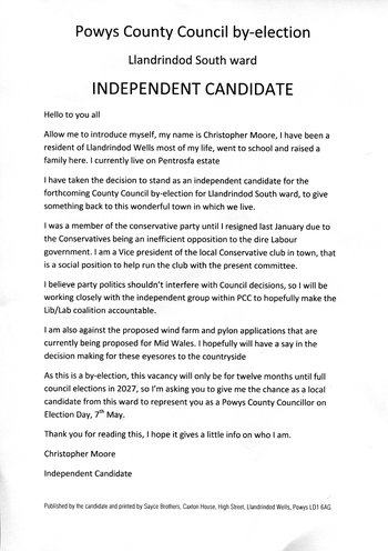 Thumbnail of leaflet from Christopher Moore
