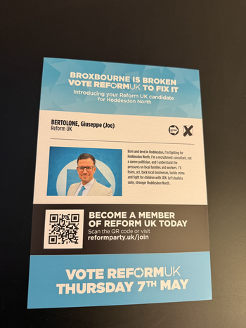 Thumbnail of leaflet from Joe Bertolone
