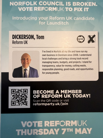 Thumbnail of leaflet from Tom Dickerson