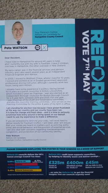 Thumbnail of leaflet from Peter Watson