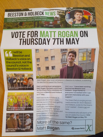 Thumbnail of leaflet from Matt Rogan