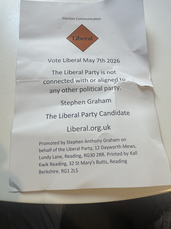 Thumbnail of leaflet from Stephen Anthony Graham