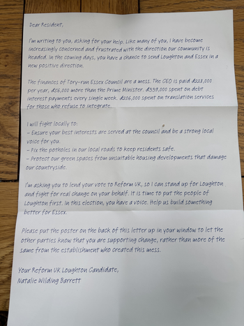 Thumbnail of leaflet from Natalie Wilding-Barrett