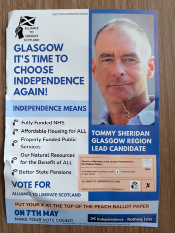 Thumbnail of leaflet from Tommy Sheridan