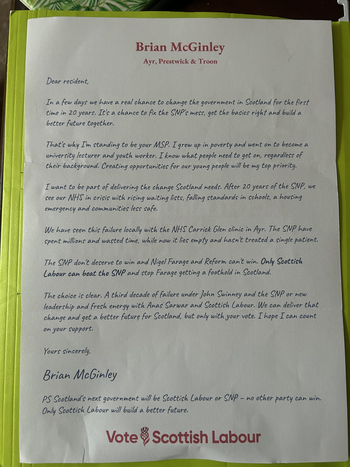Thumbnail of leaflet from Brian McGinley